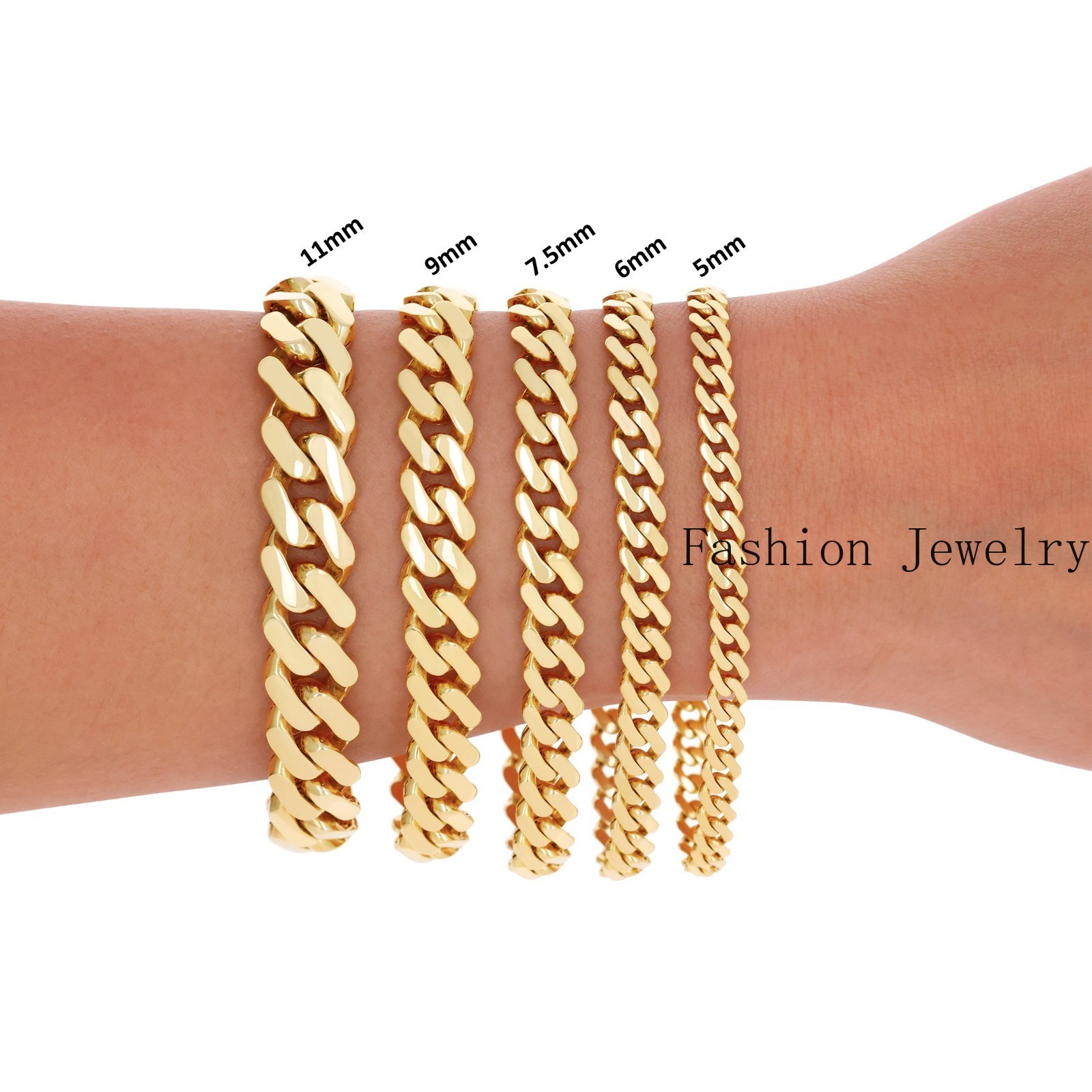 14k Yellow Gold Miami Cuban Royal Monaco Chain 5mm-17mm Necklace Bracelet 7″-30″