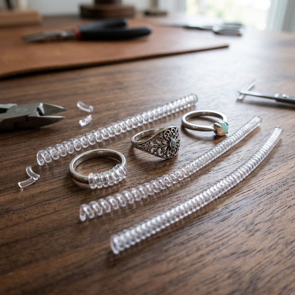 4Pcs Clear Invisible Ring Size Adjusters Mixed Set for Loose Rings