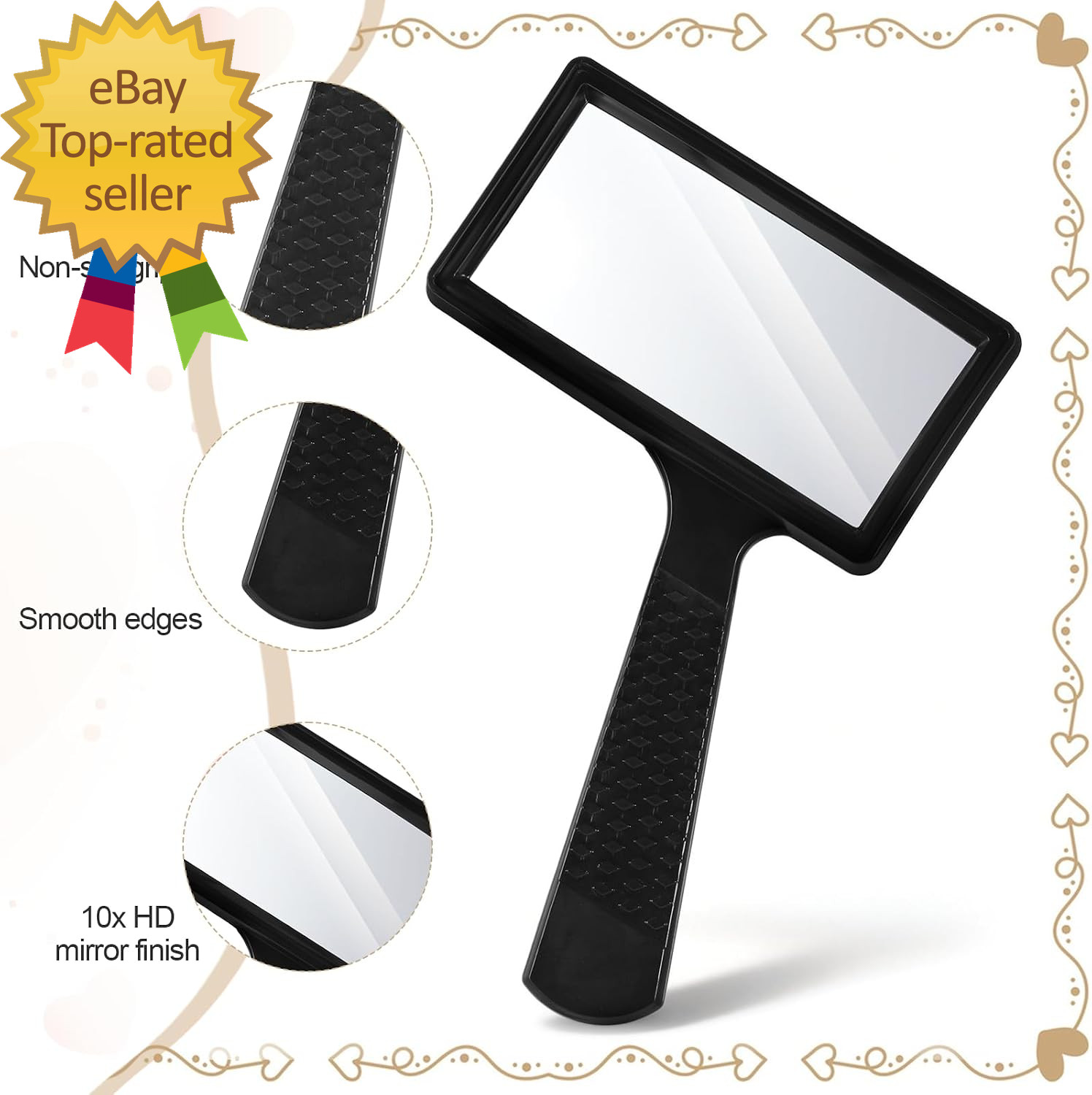 Rectangular 10X Magnifying Glass, 4X2In Hand Held Magnifying Glass, Handheld Mag