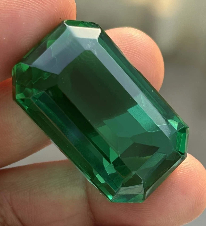 Natural 130 Ct Green Emerald Emerald Cut Certified Colombian Loose Gemstone 6YHE