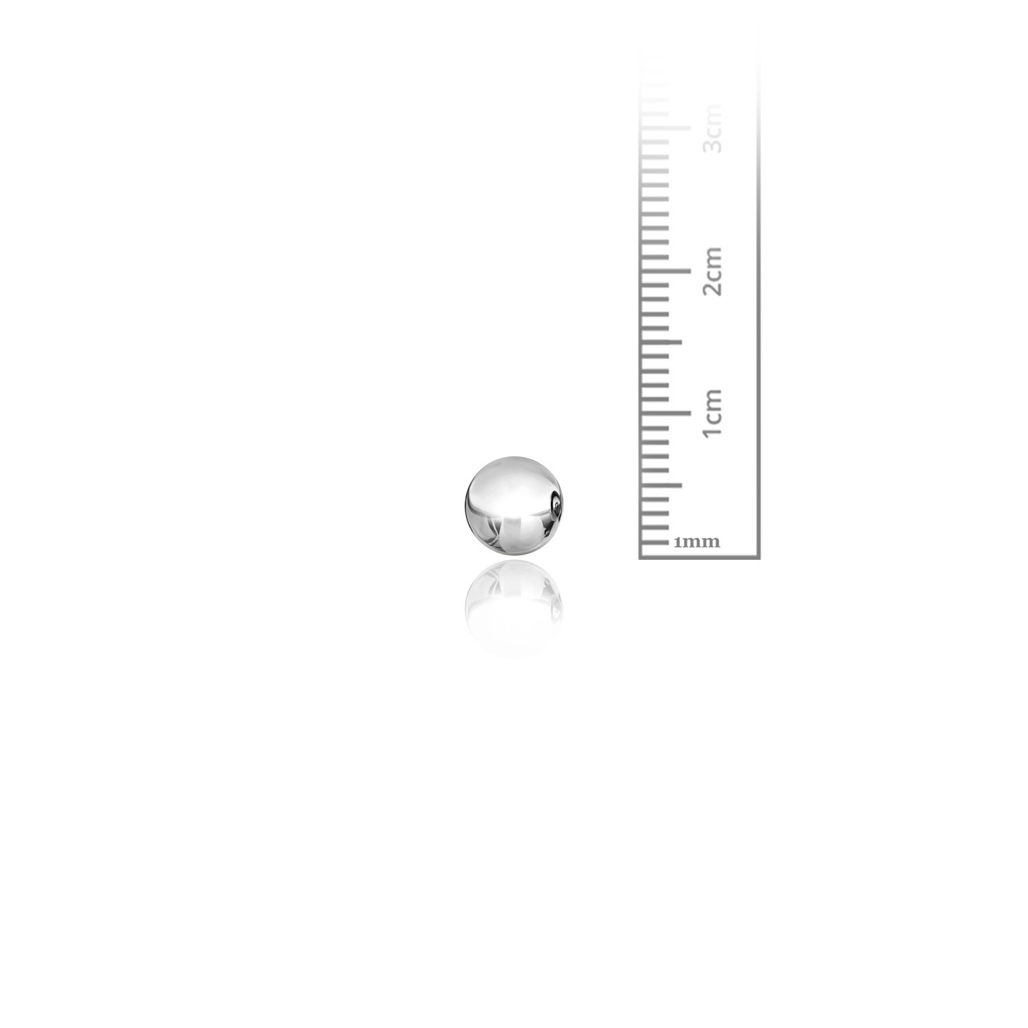 14KT White Gold Ball Stud Earrings 2mm–10mm Silicone Push Back