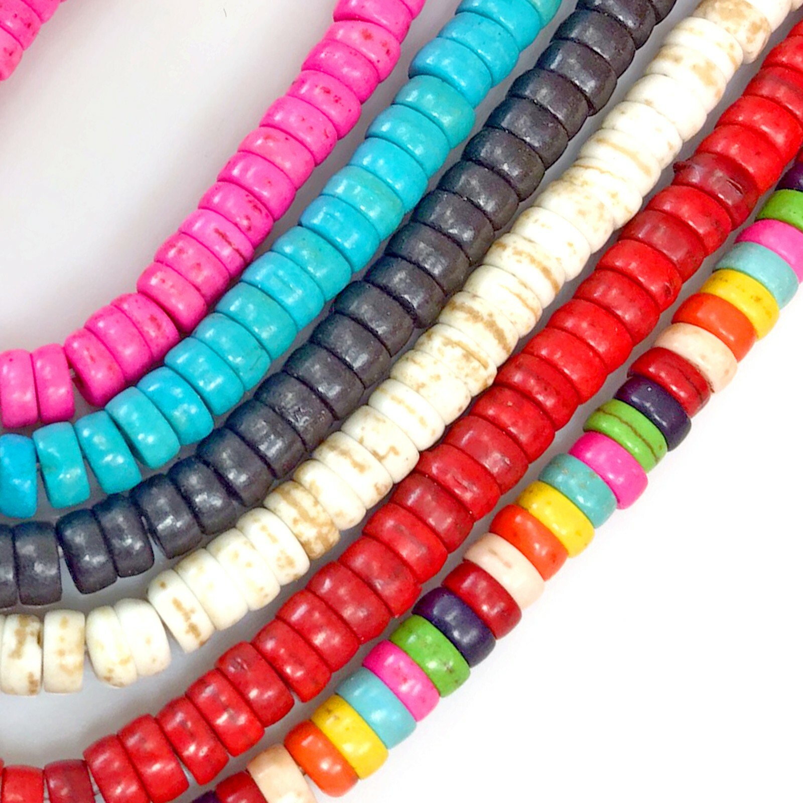 Gemstone Howlite Magnesite Turquoise Heishi Beads 15″ Jewelry 4mm 6mm 8 10 12mm