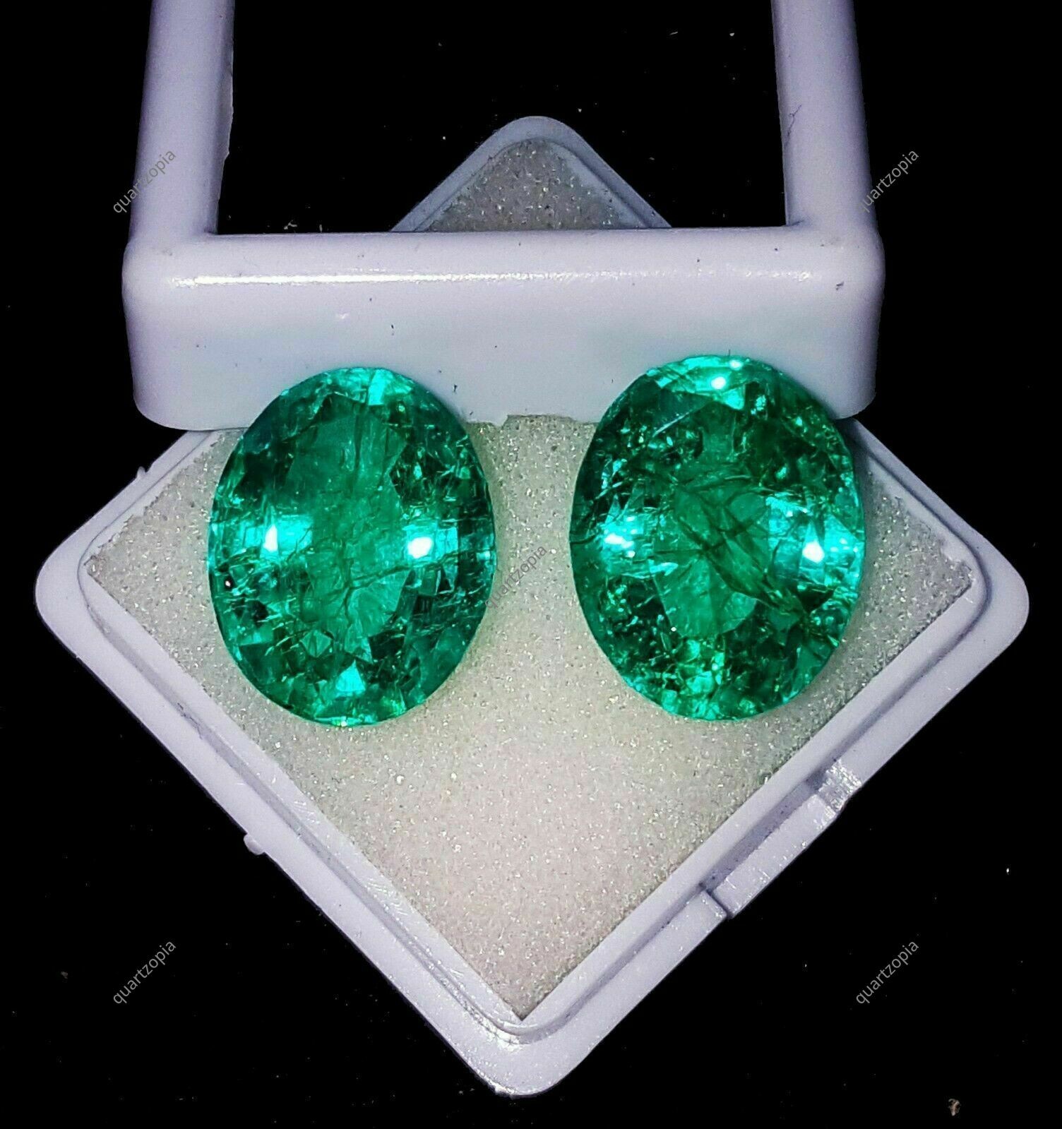 20 Ct Natural Zambian Green Emerald Oval Cut Certified Stunning Gemstone Pair