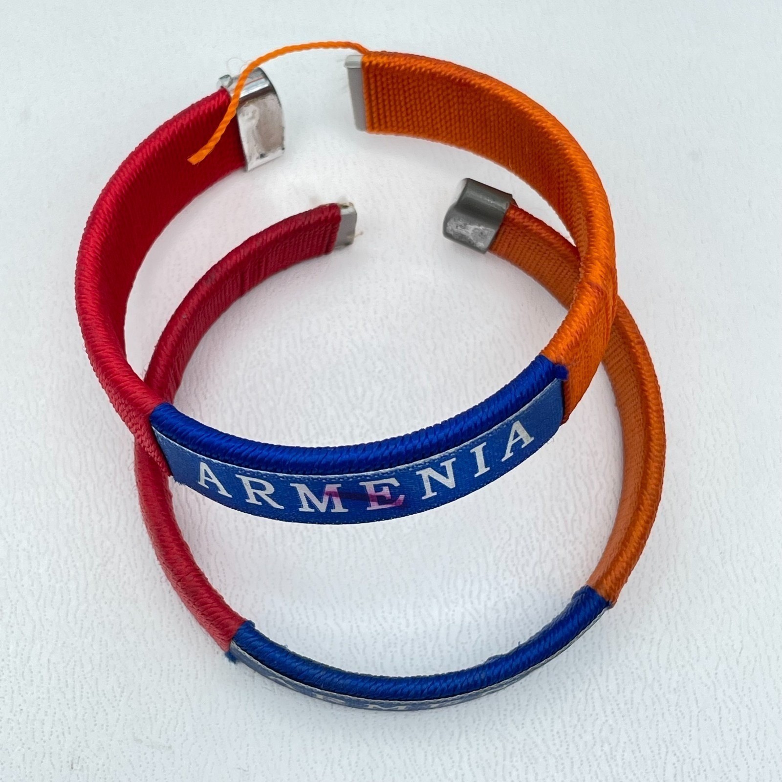Lot Of 2 Armenia-Themed Patriotic Red Blue Orange Thread C-Souvenir Bracelets