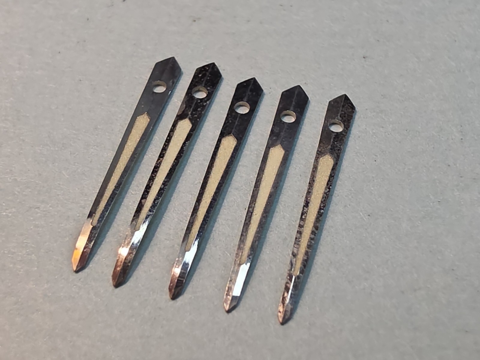 Lot 5 Of Genuine Accutron 214-218 Silver Tritium Spear Astronaut Minute Hands