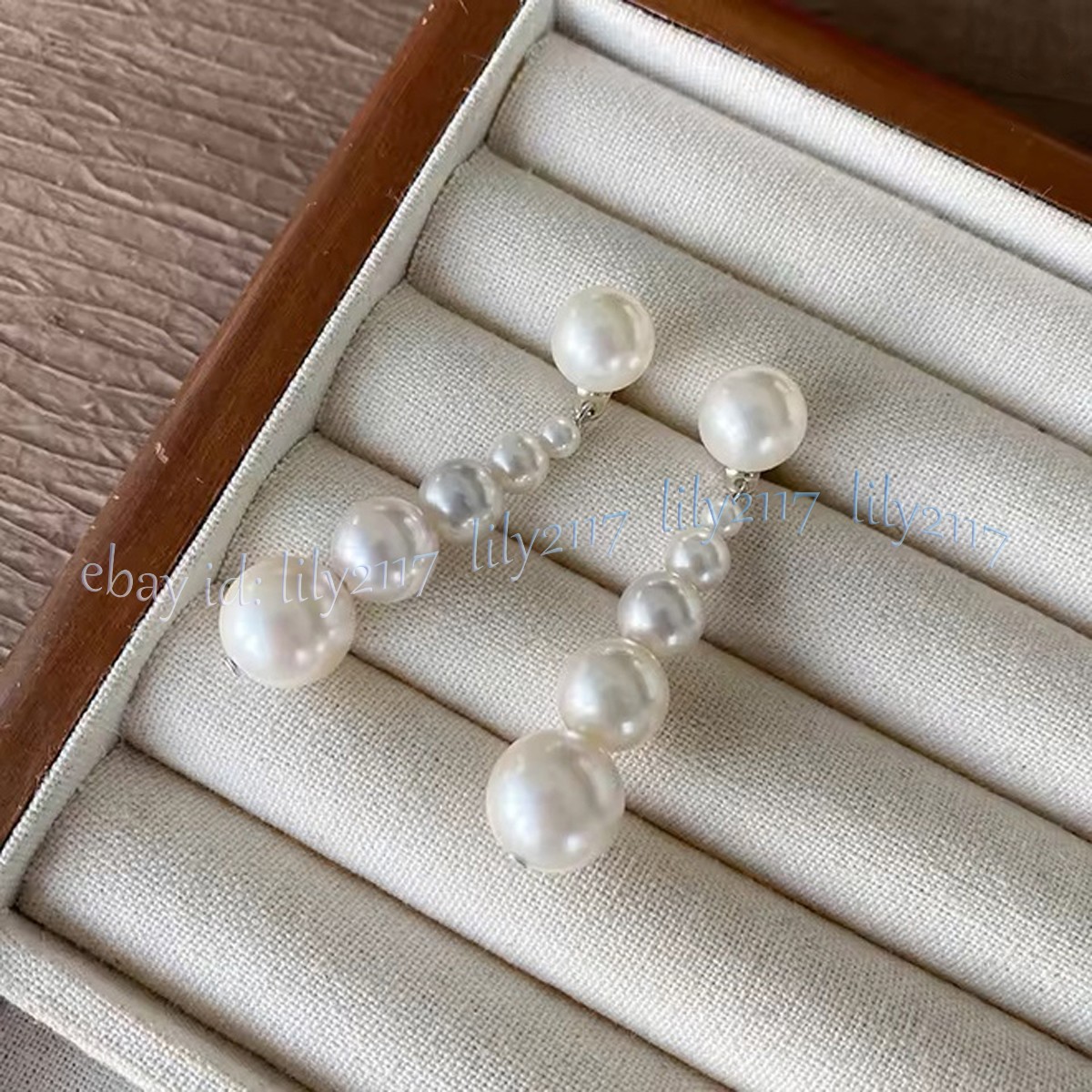 White Shell Pearl Natural Jade 4-12mm Round Gemstone Beads Dangle Stud Earrings