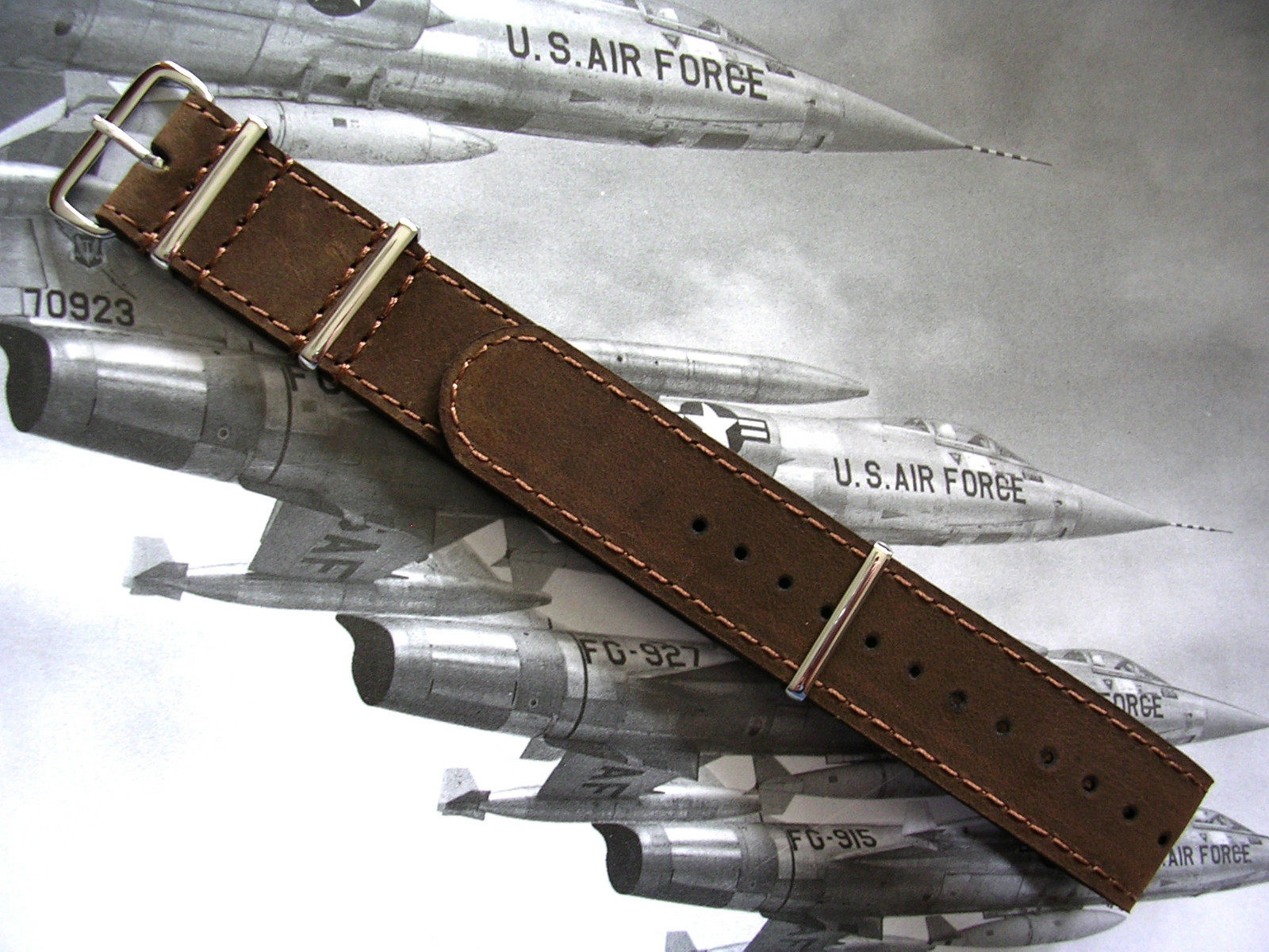 NATO G10 ® Bomber Leather Aviator Pilot watch band Military RAF strap IW SUISSE