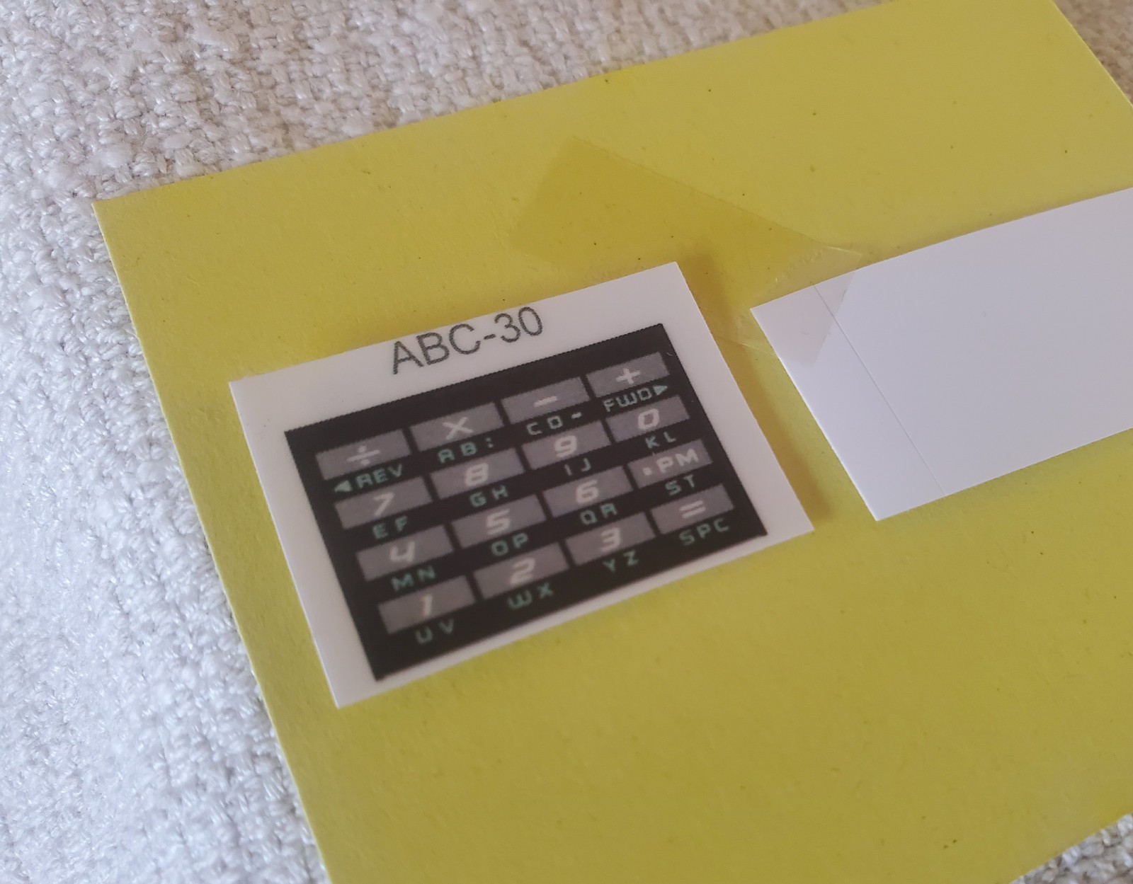 1x DECAL for CASIO ABC-30 NEW! Matt polyester laminate selfAdhesive Untrimmed