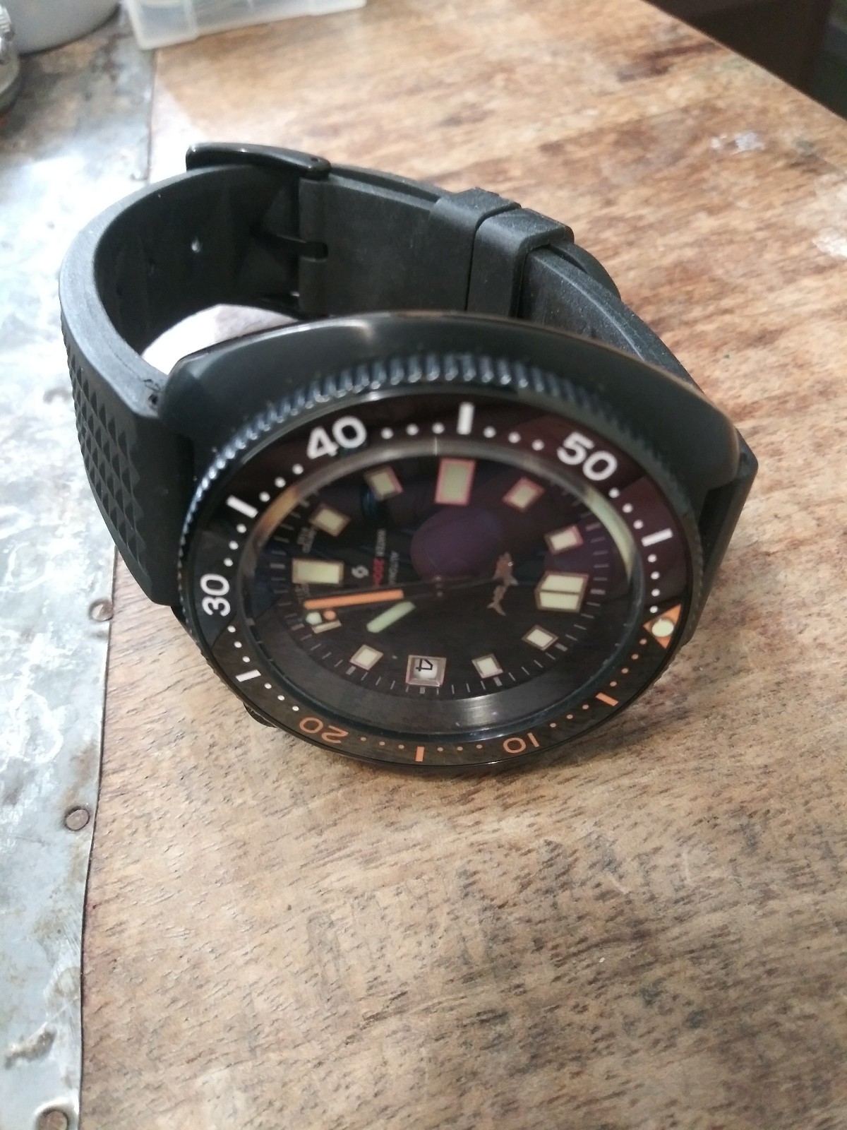 Heimdallr Sharkey 6105 Capt Willard Black PVD NH35 Automatic Diver Watch NIce!!