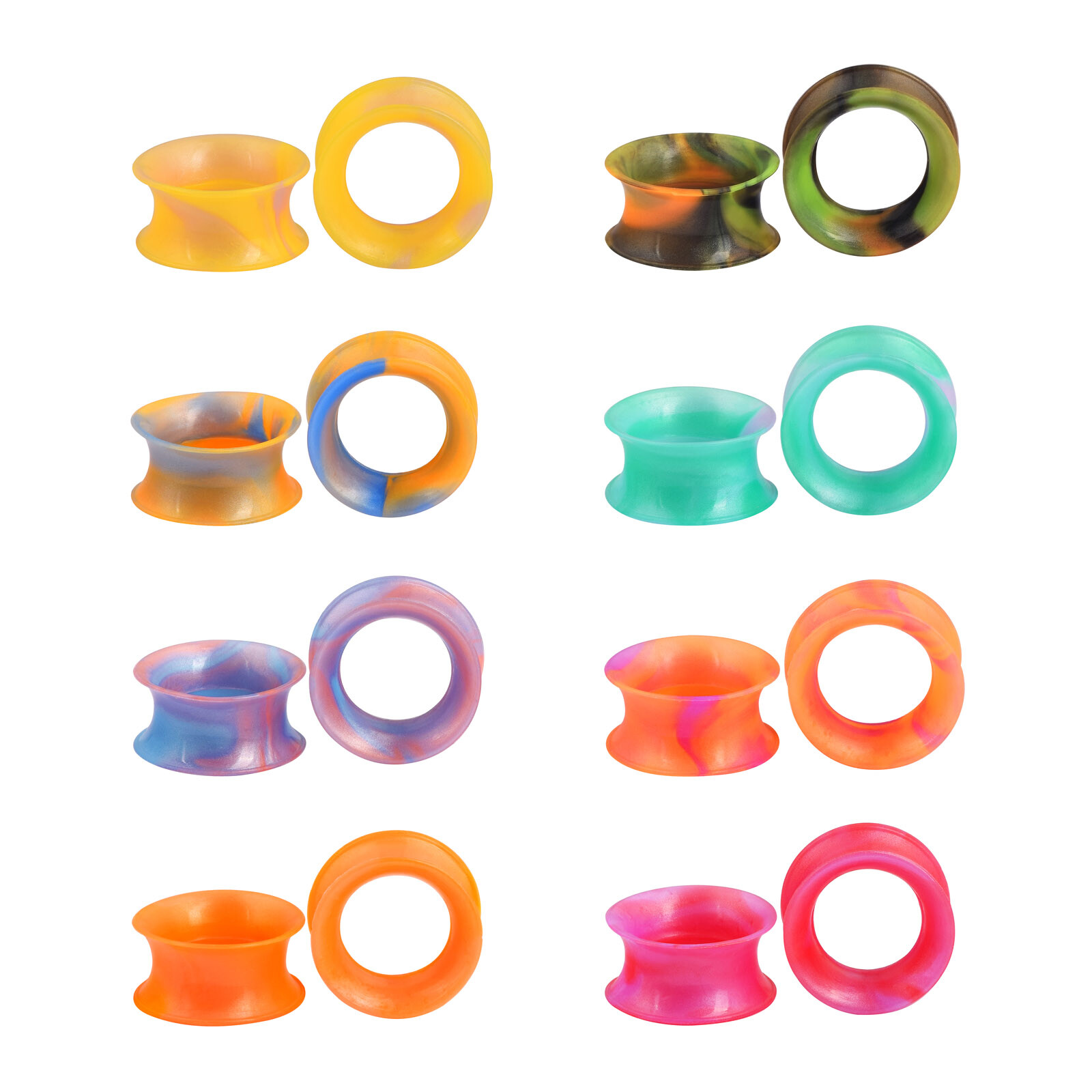 2Piece-ULTRA THIN SKINS TUNNELS-Silicone Ear Skins-Ear Gauge-Soft-Stretcher Plug
