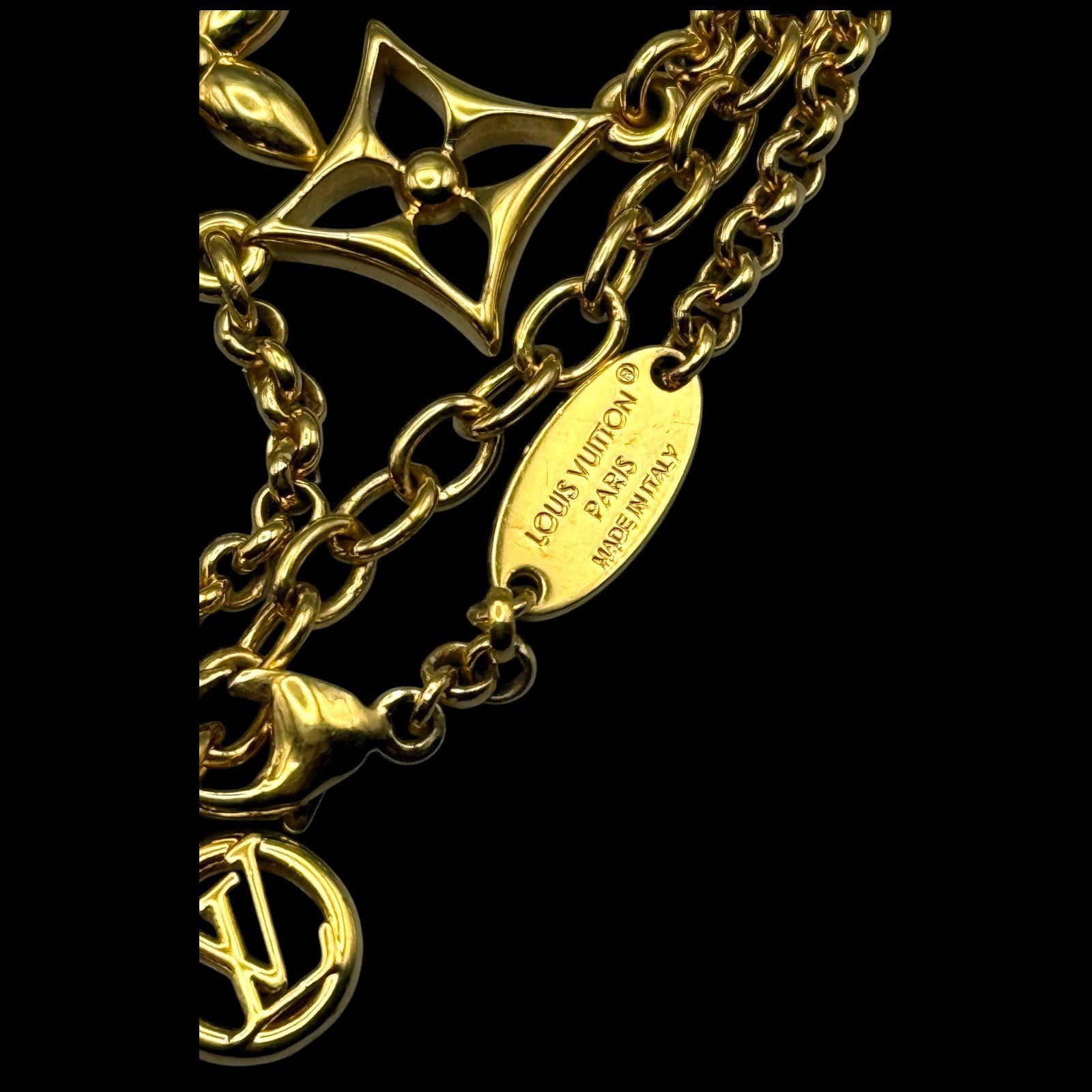 Louis Vuitton Iconic Charms Necklace Monogram Flowers M02494 16”Authentic