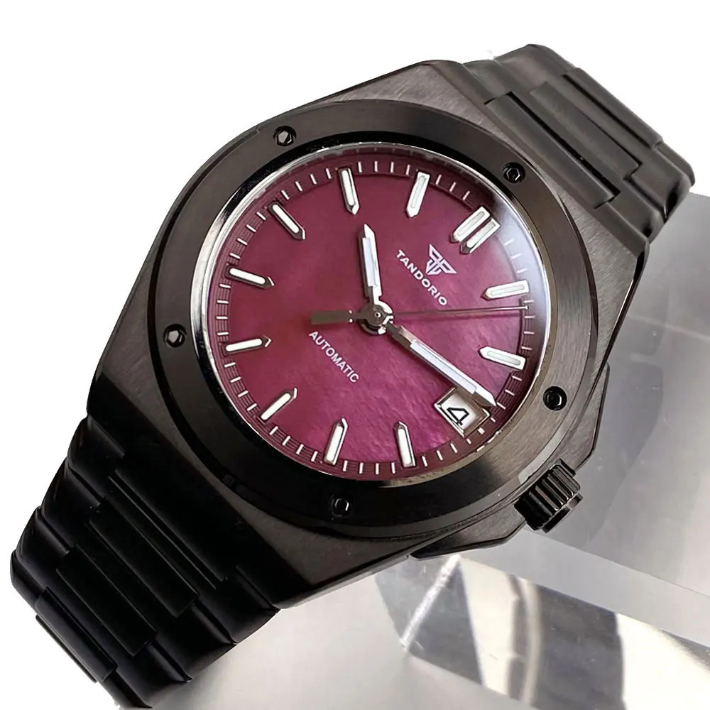 Tandorio Engineer Style Men’s Mechanical Watch For Japan NH35 Black PVD Case
