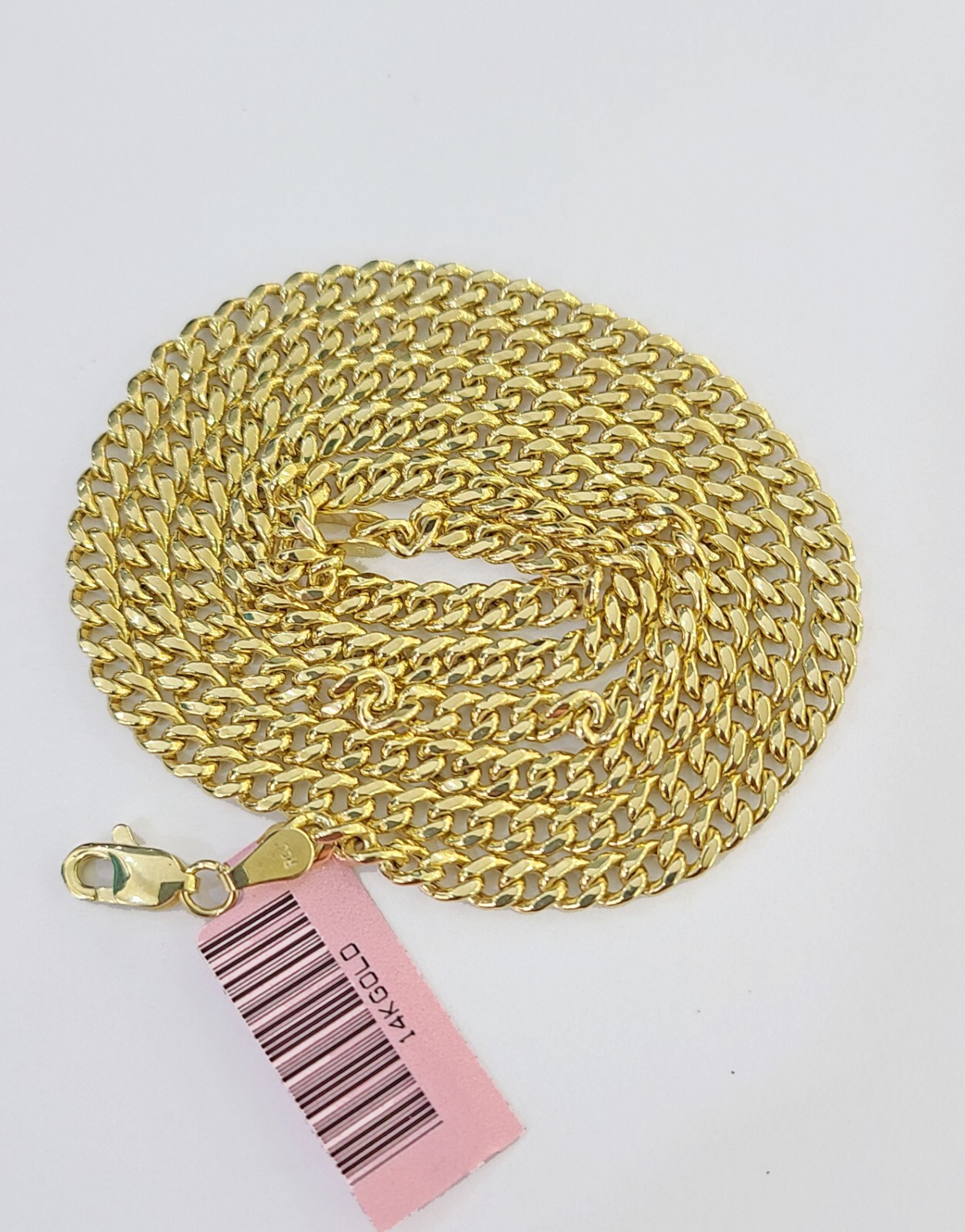 14k Gold Miami Cuban Link Chain Necklace 4mm 18″ Lobster Lock 14kt Yellow Gold
