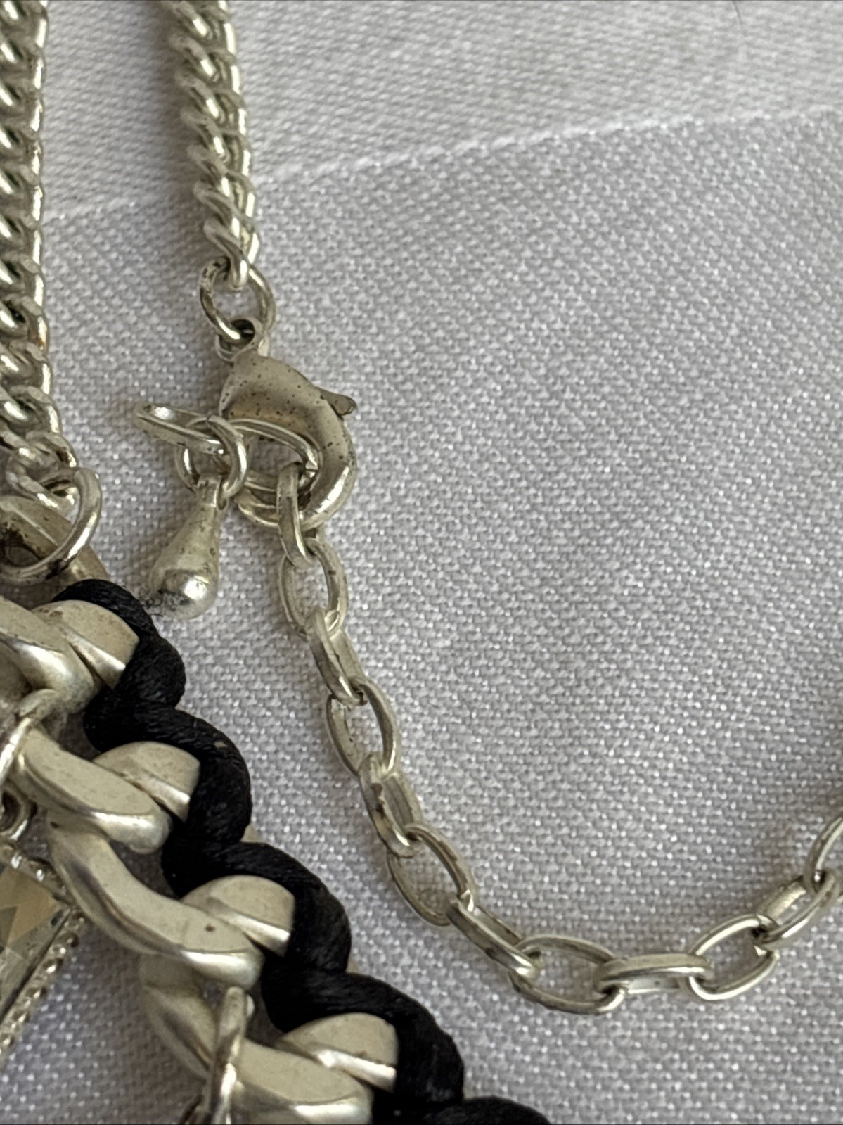 Park Lane Fascinated Necklace Satin Brushed Silver Tone Blue Black & Bns Earring