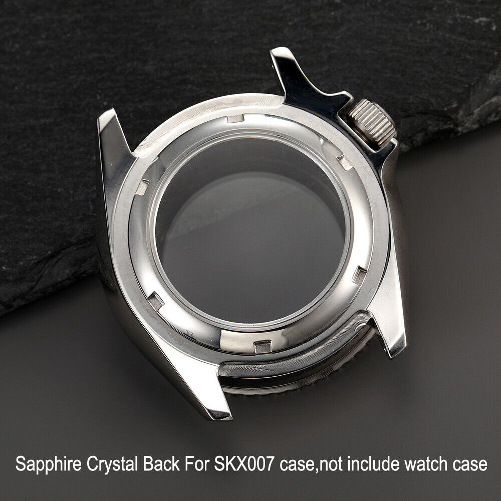 33mm Transparent Sapphire Glass Case Back Cover For Seiko SKX007 SKX009 SKX173*