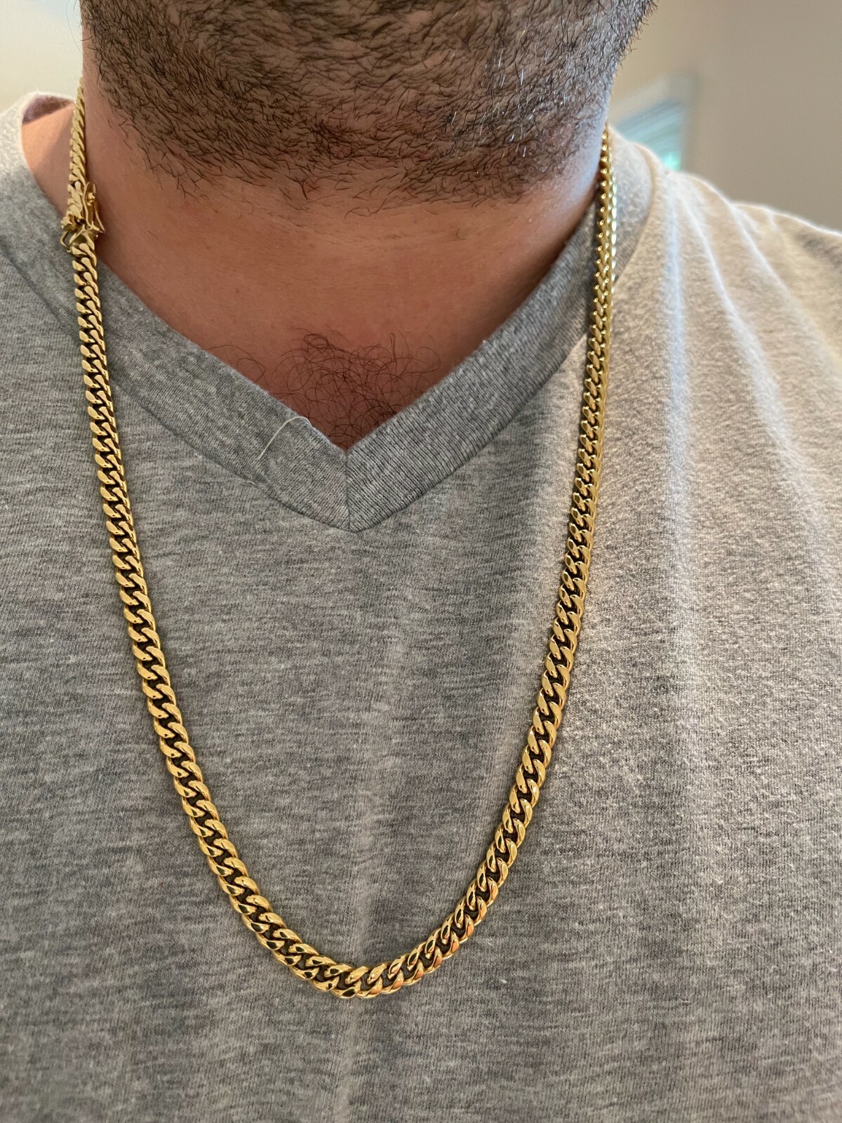 Real Mens Miami Cuban Link Chain Necklace Or Bracelet Gold Plated Stainless 6mm