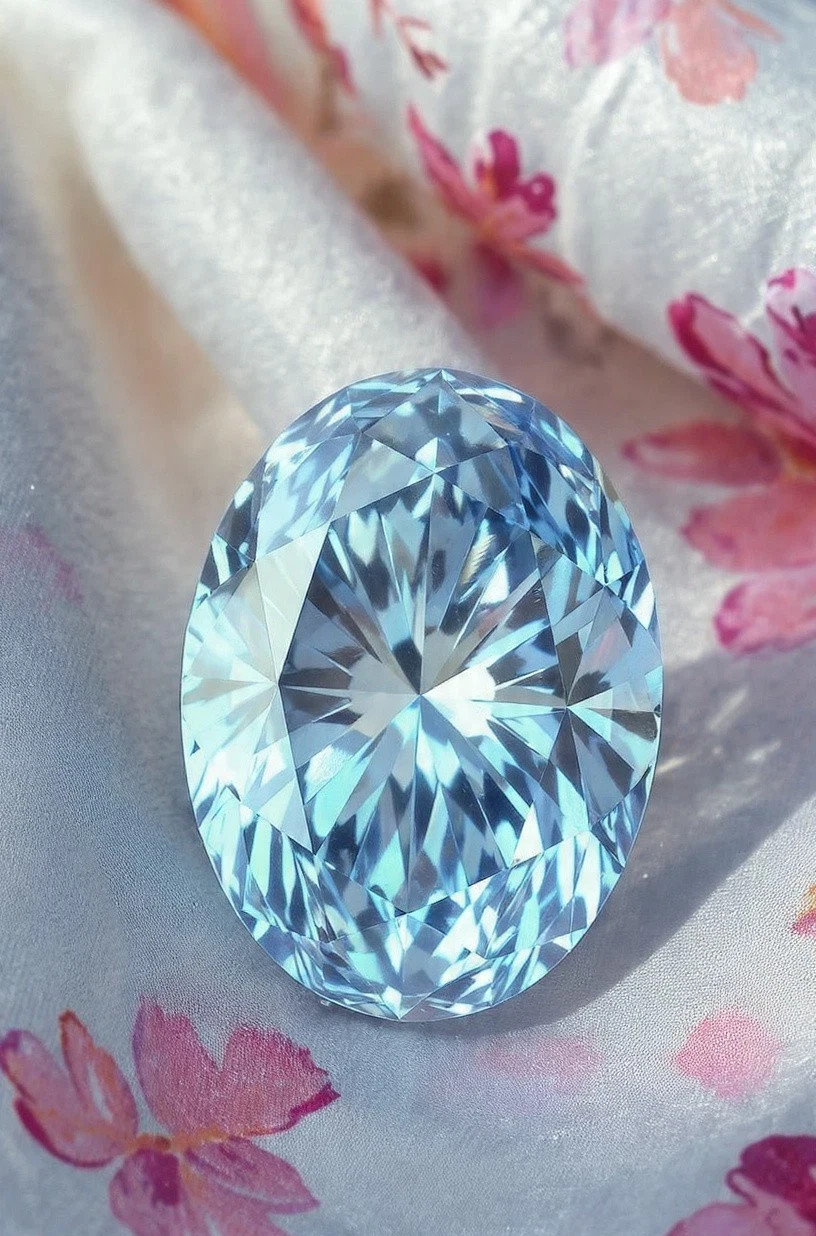 6.50 CT Natural Blue Diamond 10×14 mm 1 Pcs Oval Cut VVS1 D Grade Certified.