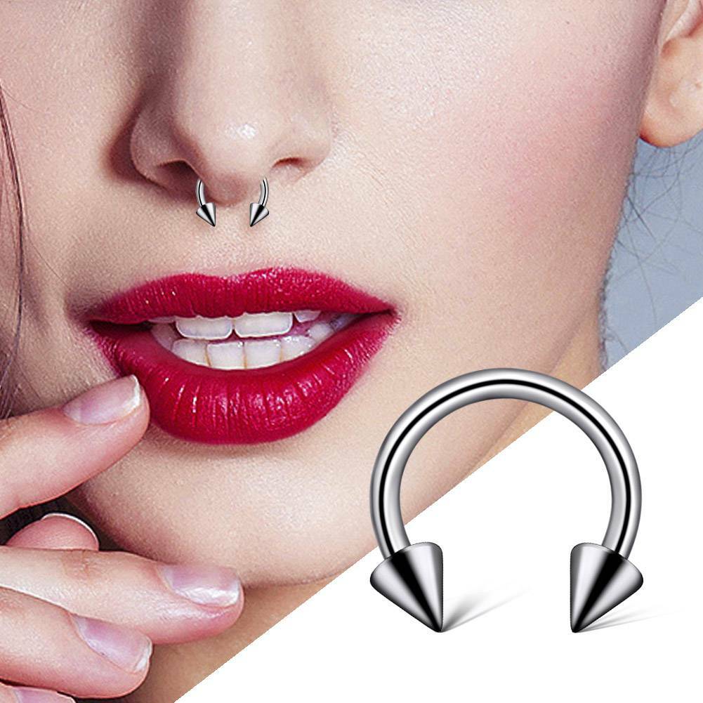 8× Surgical Steel Septum Clicker Retainer Nose Hoop Horseshoe Ring Body Piercing