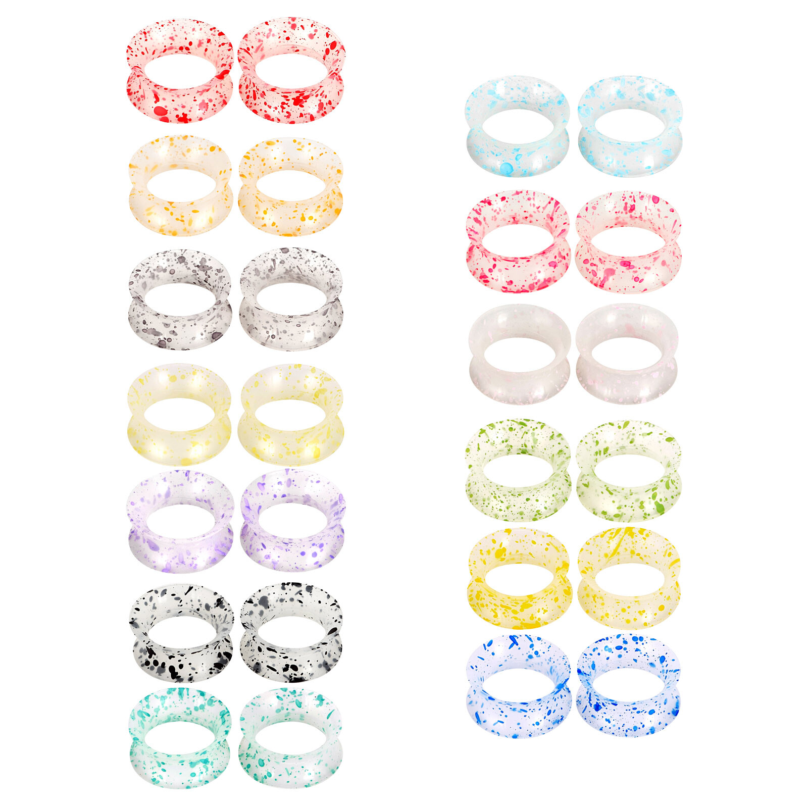 20Pcs Thin Silicone Ear Skin Tunnels Plugs Gauges Earskin Earlets Flesh Gauge