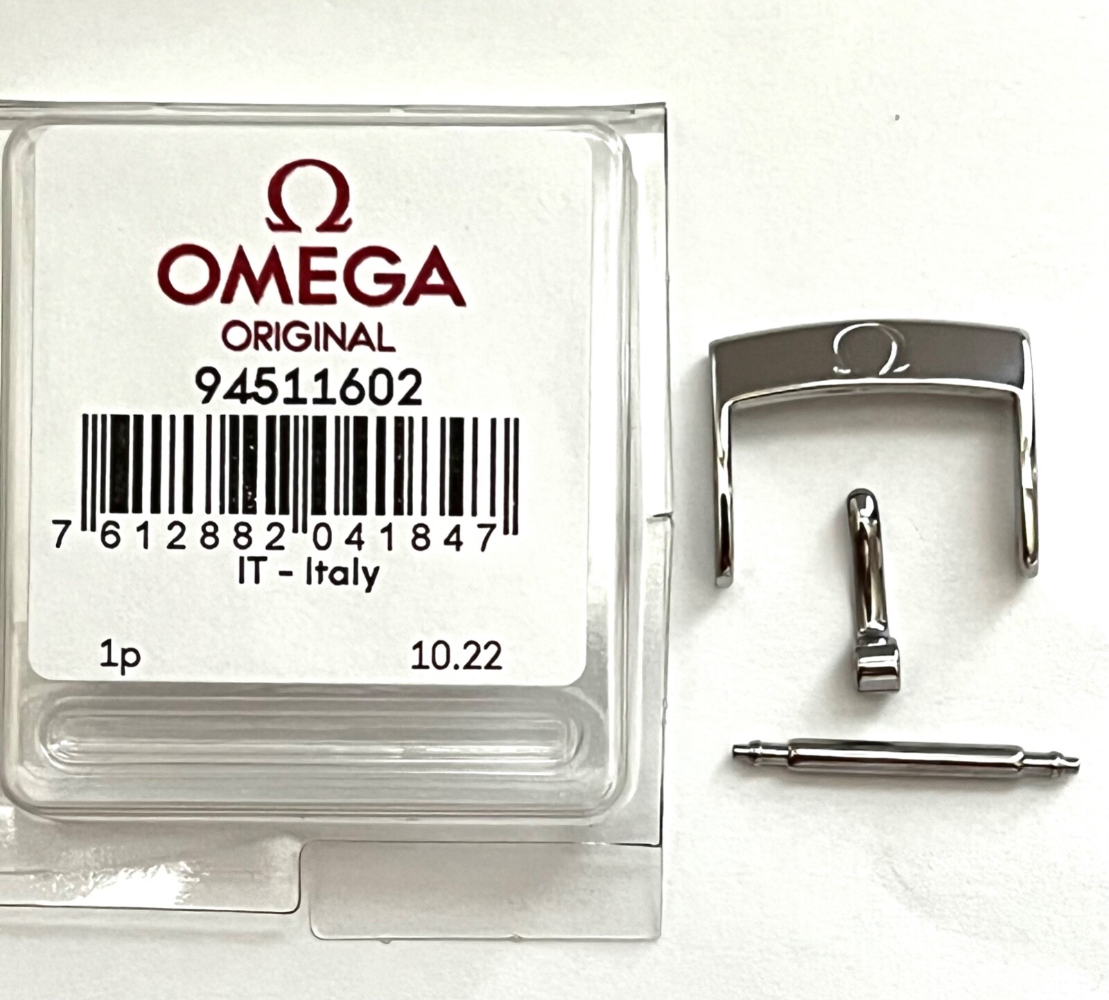 ORIGINAL OMEGA 16mm POLISHED Silver Clasp #94511602 For 16mm Strap at Buckle End