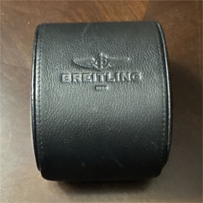 Breitling Black Leather Watch Travel Pouch/Case, Holds 1-3 Watches