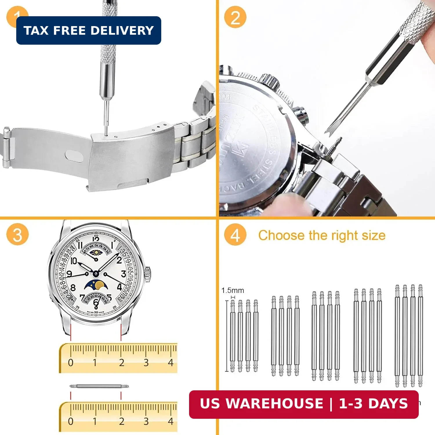 JOREST Watch Link Removal Tool, Watch Band Tool Kit, Repair Kit for Watch Bracel