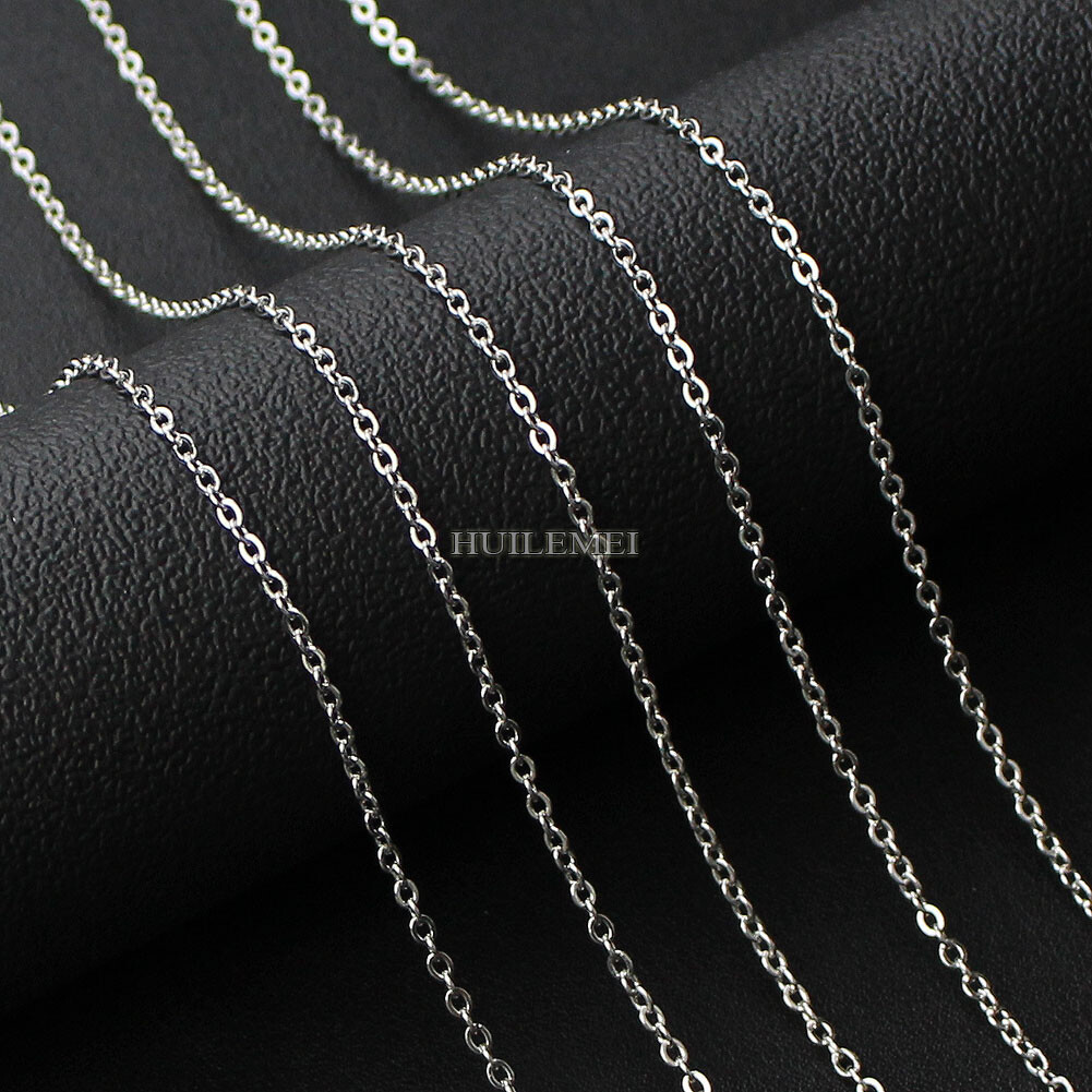 10/20/50pcs 1.6/2/2.4/3mm Stainless Steel Flat “O” Rolo Cable Chain Necklace
