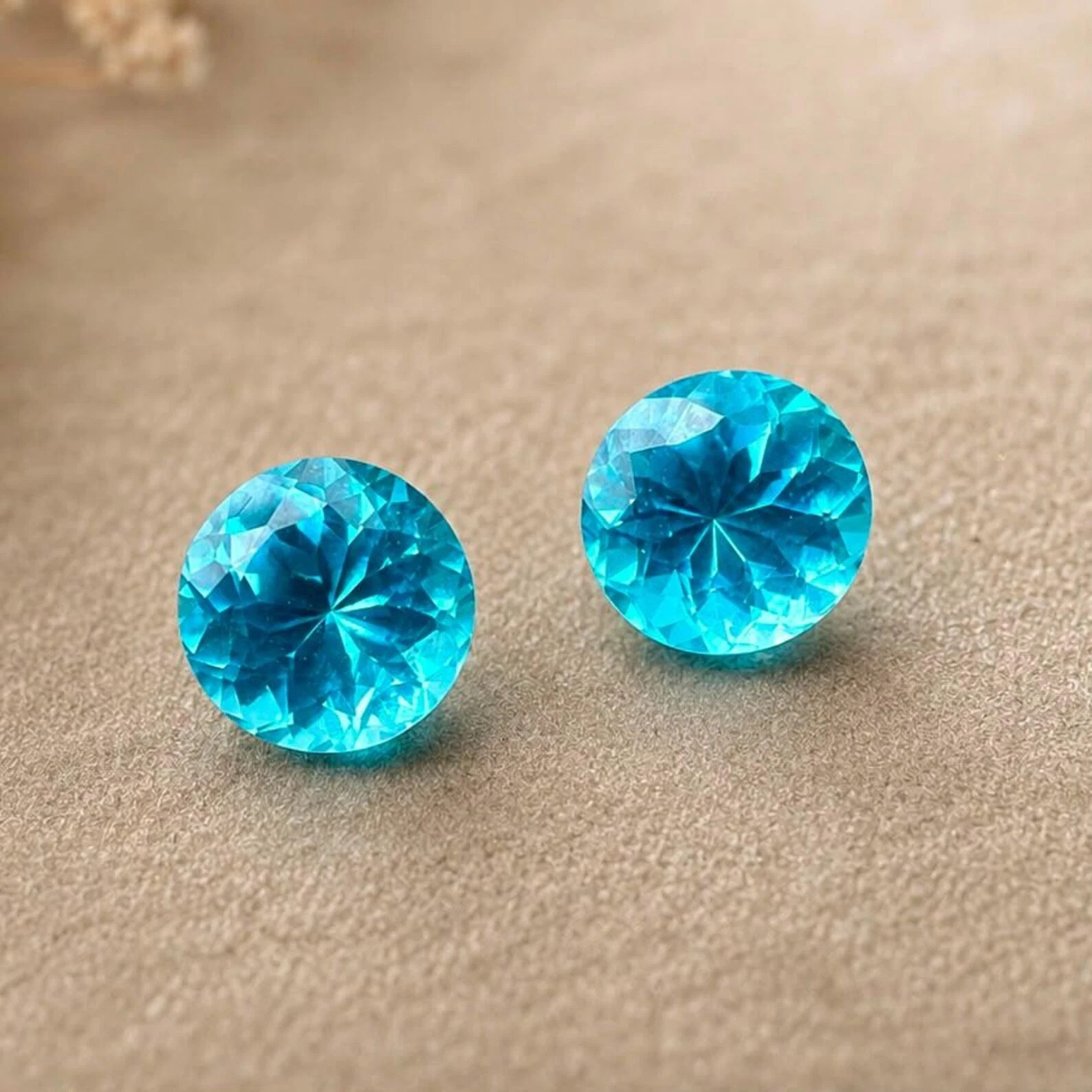 GIE Certified Natural Neon Blue Paraiba Tourmaline 9.10 Ct Round Cut Loose Gems