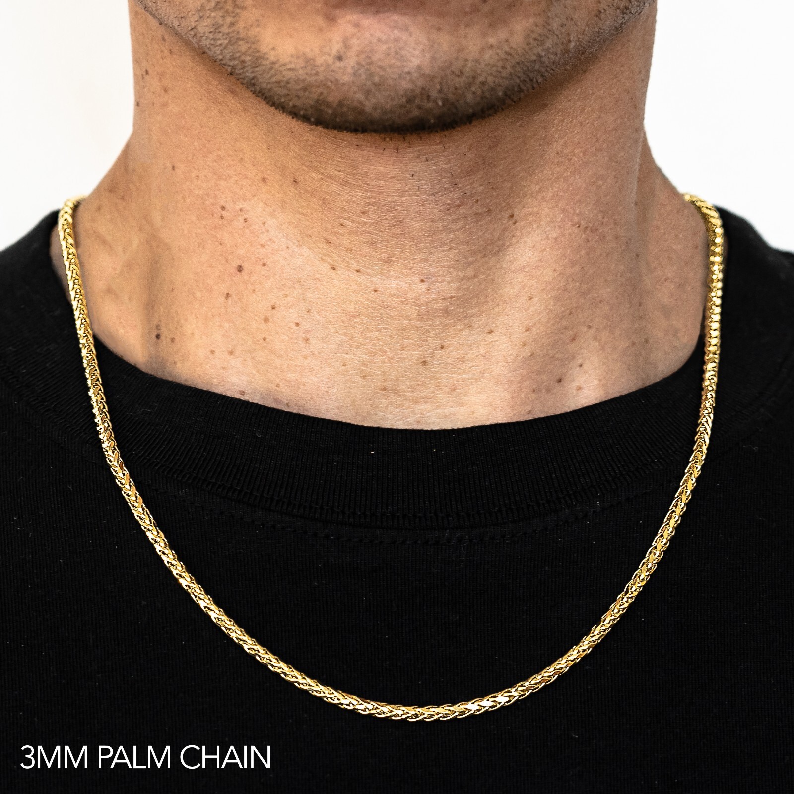 10k Yellow Gold 2.5mm Wheat Palm Chain Necklace Size 16″-30″ Hollow