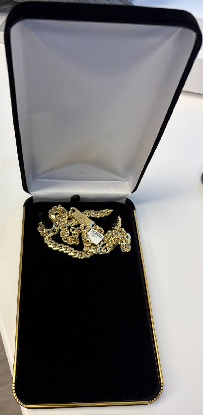 Nuragold 10k Real Yellow Gold Royal Monaco 7.5mm Miami Cuban Chain Necklace