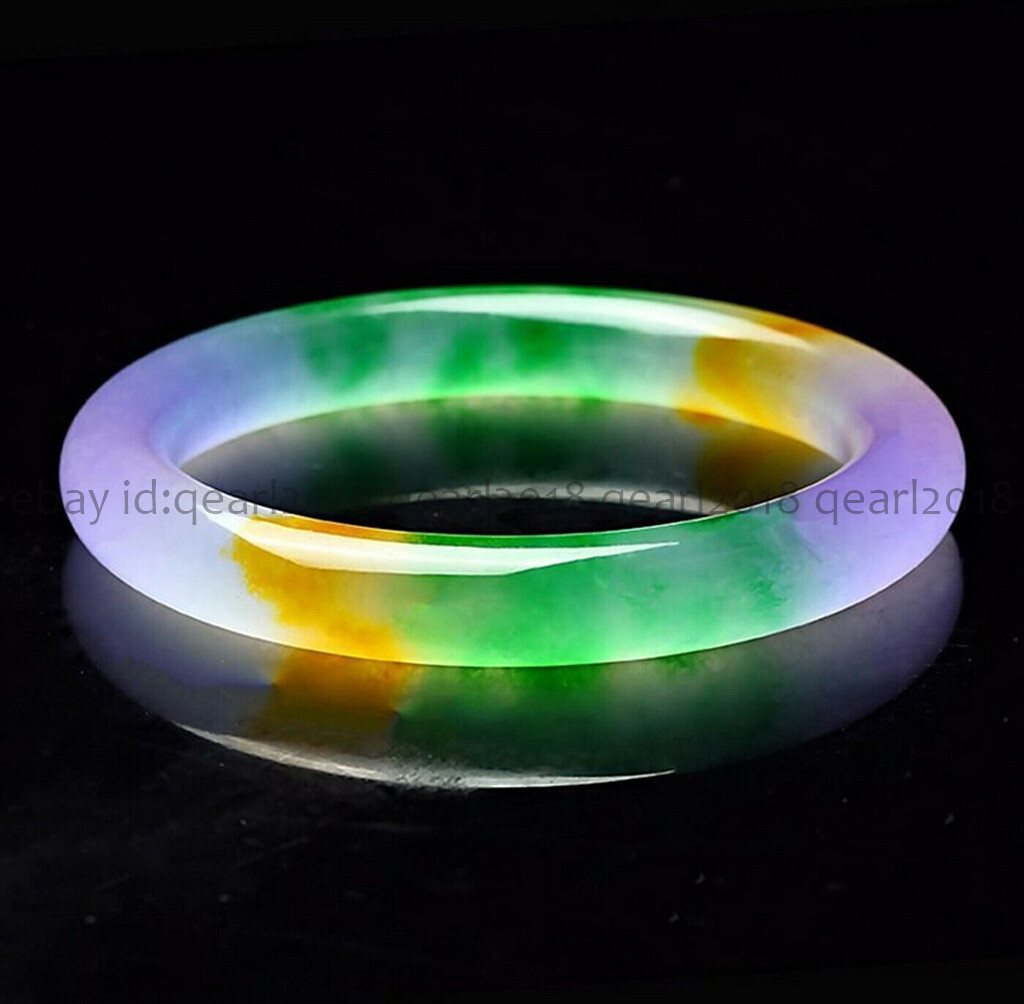 Natural Multicolor Jade Jadeite Gemstone Bangle Bracelet 56-62mm Women Jewelry