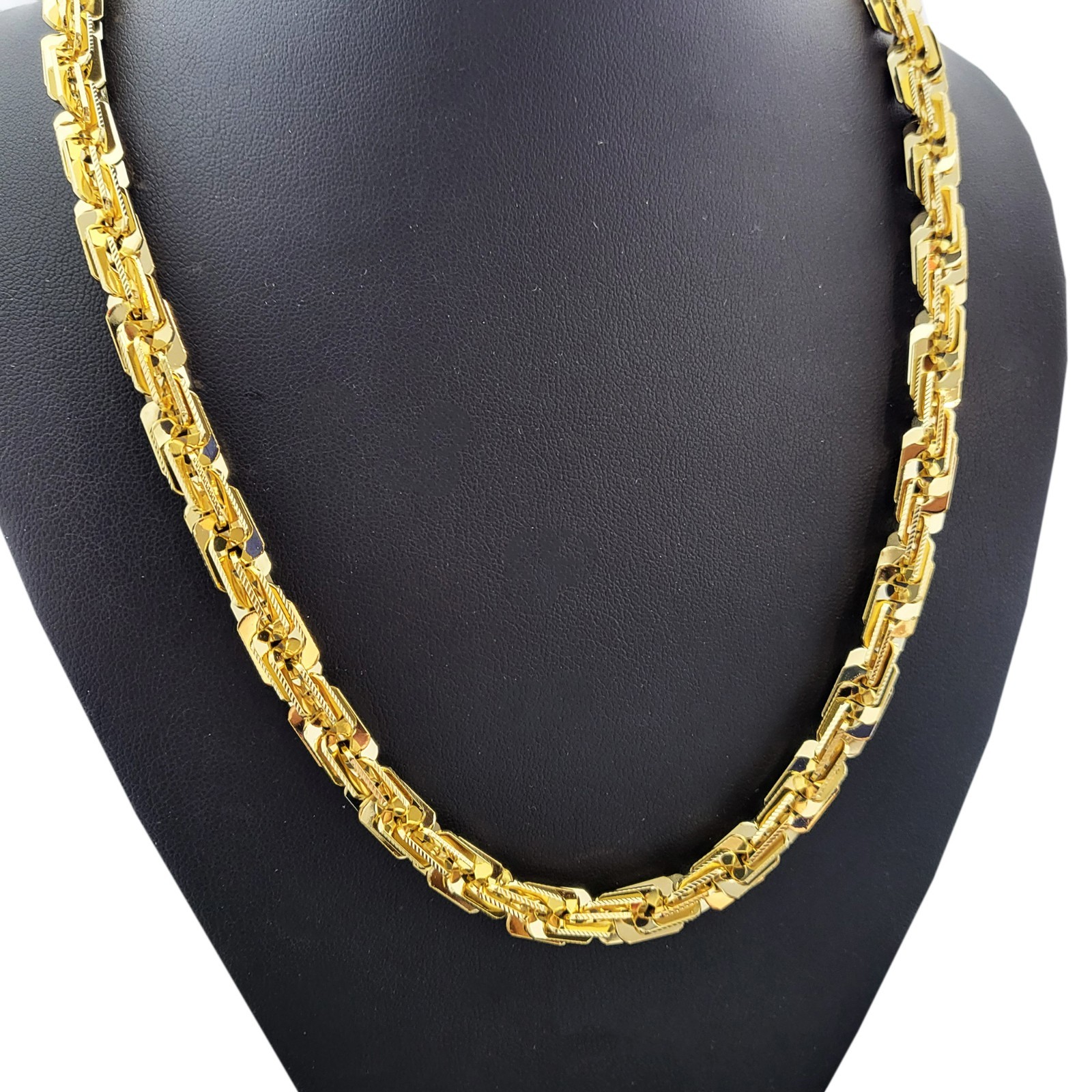 High-End Brass 14K Stamped 8mm 9″ 24″ 30″ Thick Square Rope Chain Bling Necklace