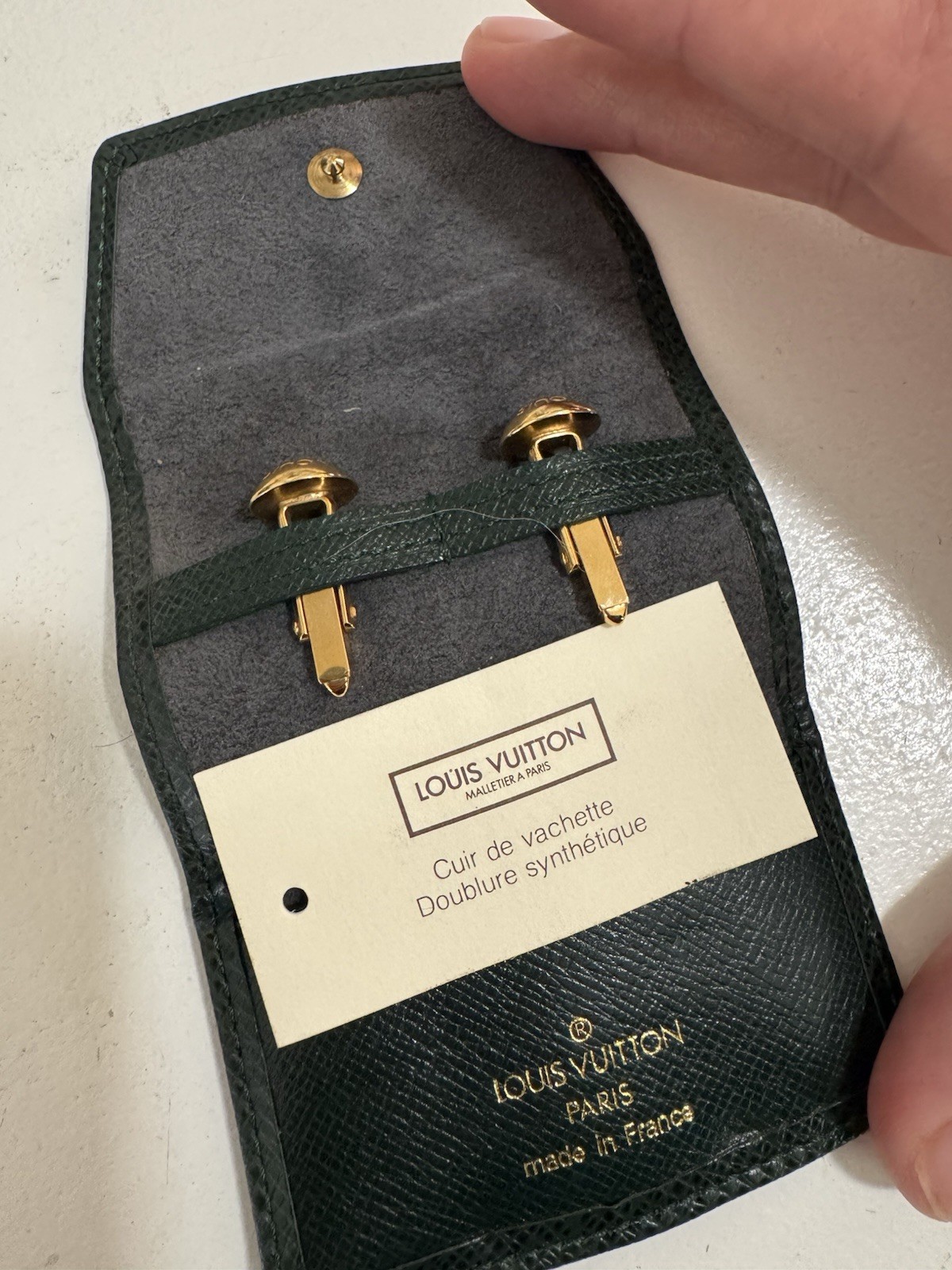 Louis Vuitton Cufflink M30974 Monogram Flower Cuff Gold FR6451. Authentic