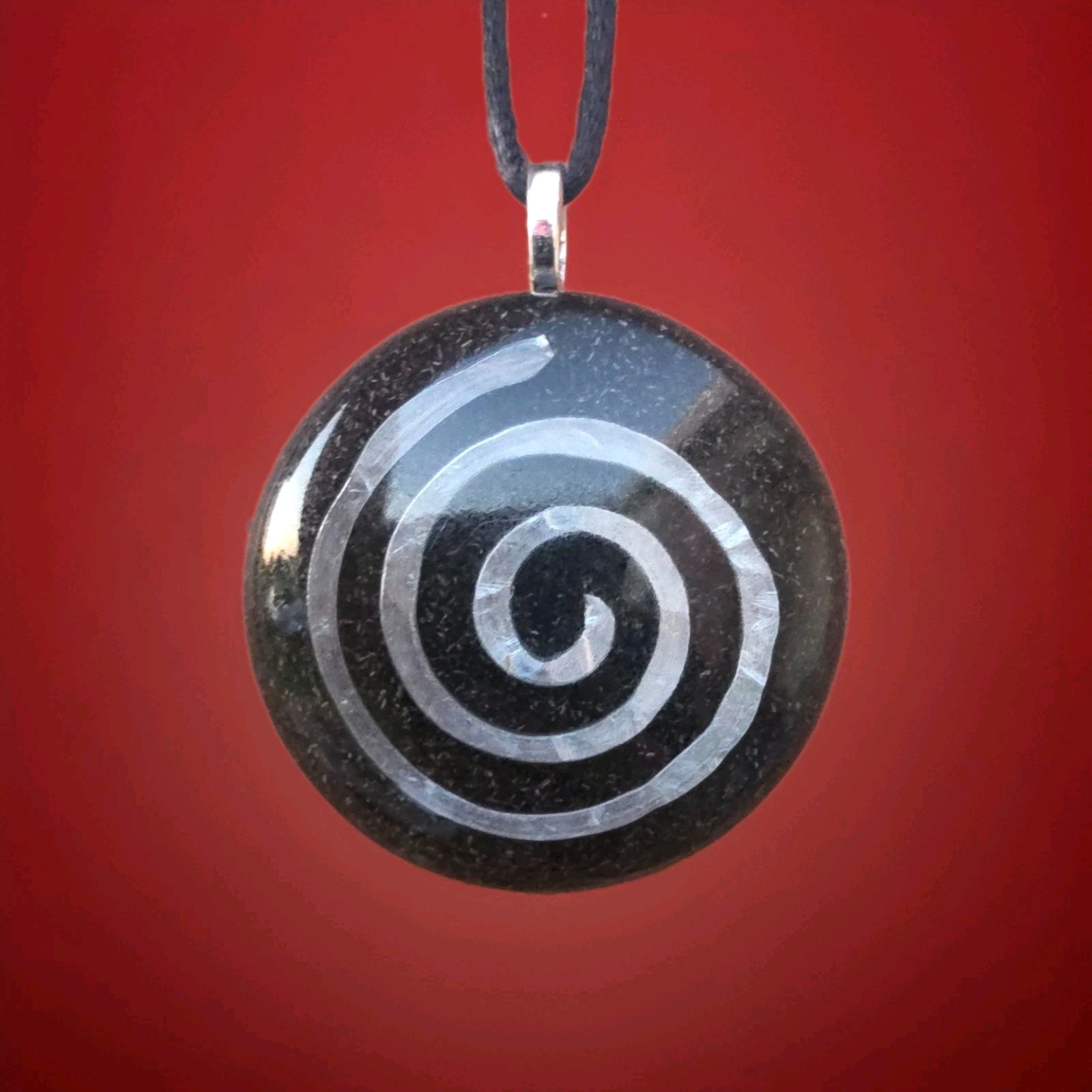 Orgonite Orgone Silver Spiral Crystal Positive Energy Pendant Necklace Spiritual