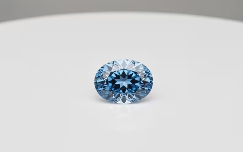 2 CT Fancy Blue Color, Oval Cut VVS1 Lab Grown Moissanite Diamond 7x9MM Gemstone