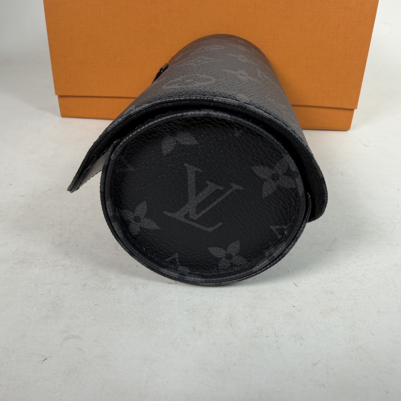 Louis Vuitton Monogram Eclipse 3 Watch Case M43385 Black Authentic