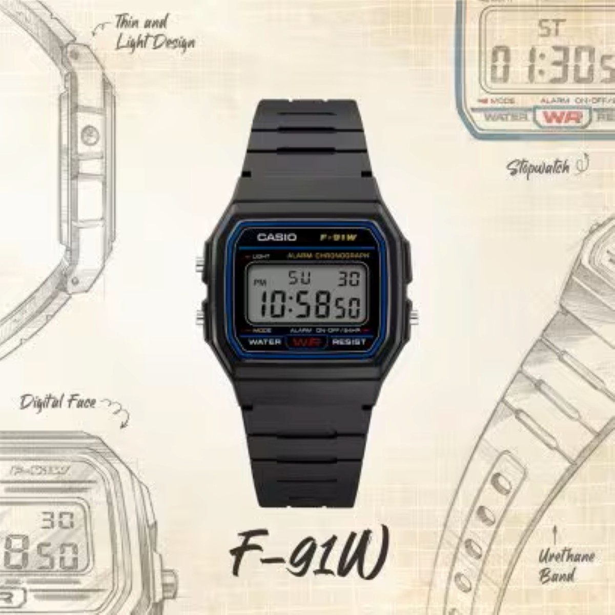 CASIO F-91W-1CR