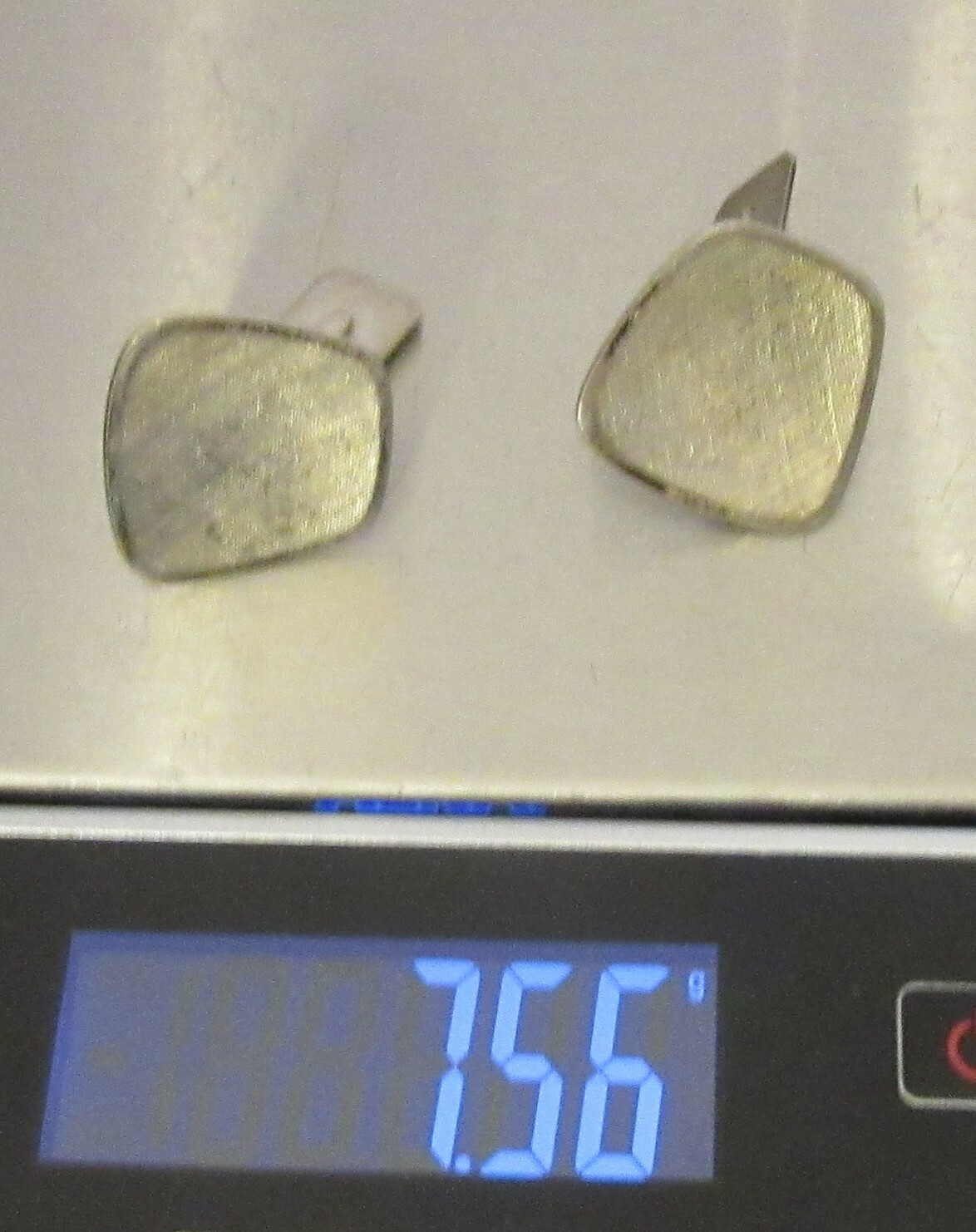 Modernist Vintage 835 Silver Cufflinks brushed satin finish European hallmarks
