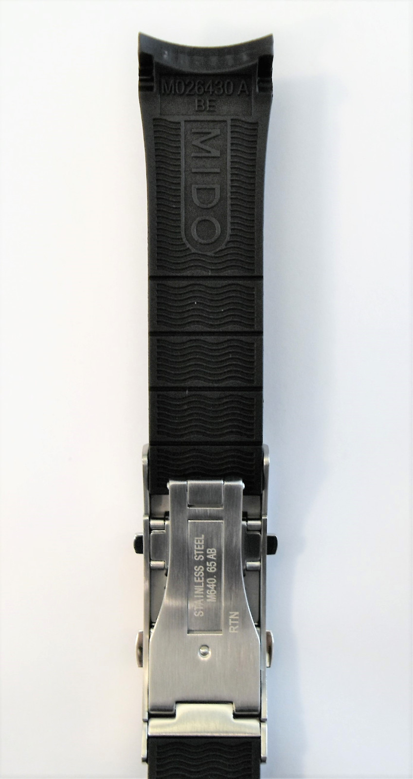 Original MIDO Ocean Star Model M026430A Black Rubber Strap Band w/ Clasp Buckle