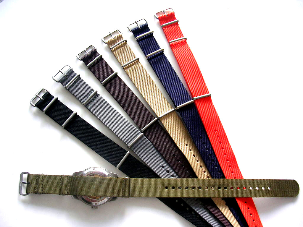 20mm Black NATO G10 Premium nylon Ballistic Airforce watch band Bonded IW SUISSE