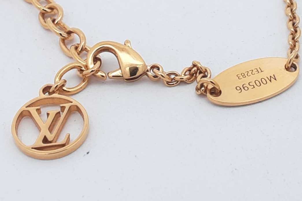 Louis Vuitton Lv Iconic Gold Tone Necklace 6.7 Grams 16-18 Inch Eb0626oxzsa
