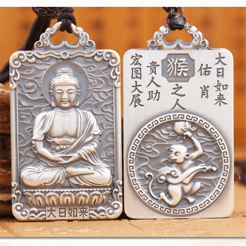 Vintage Zodiac Patronus Buddha Pendant Necklace Male Female Blessing Accessories