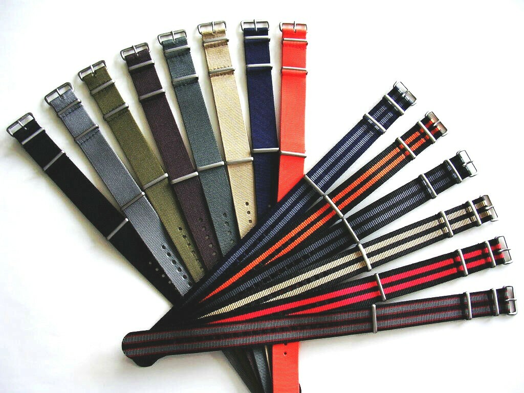 19mm Black NATO G10 Premium nylon watchband Pilot RAF Bond IW SUISSE 18 20 22 24