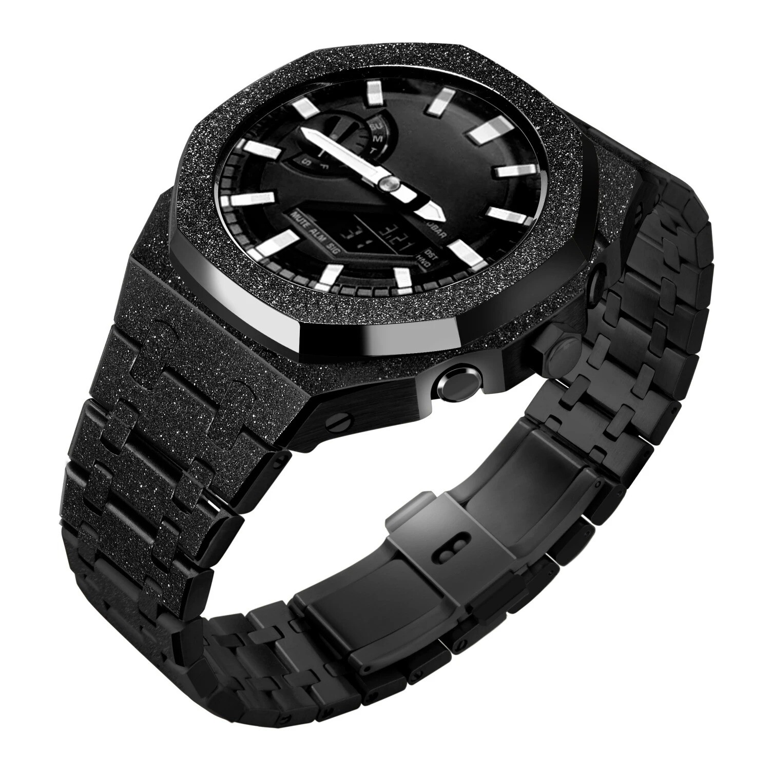 Gen 5th Mod Kit Frosted Craft Metal Bezel Rubber Band For Casioak GA 2100/2110