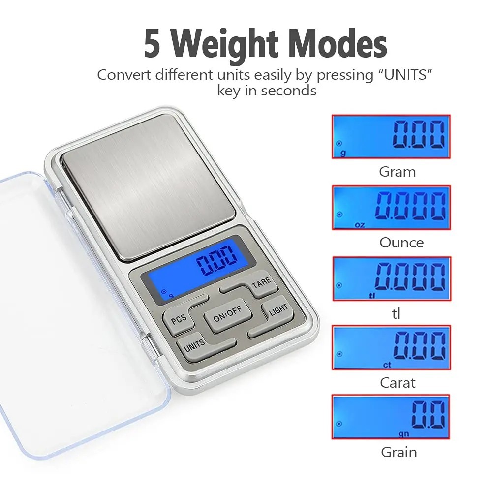 Portable 500g x 0.01g Mini Digital Scale Jewelry Pocket Balance Weight Gram LCD