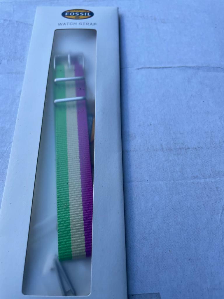 NEW- FOSSIL 18MM ROYAL, COBALT POLYESTER WATCH STRAP,BAND-S181120