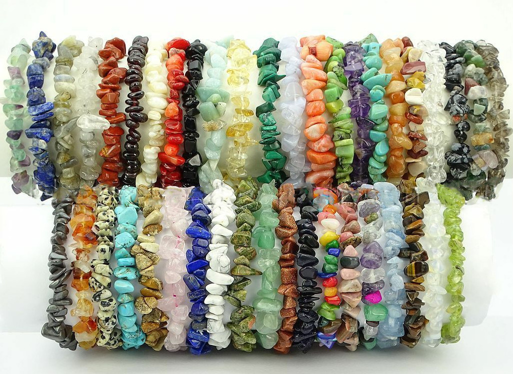 Natural Gemstone 5-8mm Chip Beads Stretchy Bracelet Reiki Chakra Fashion Jewelry