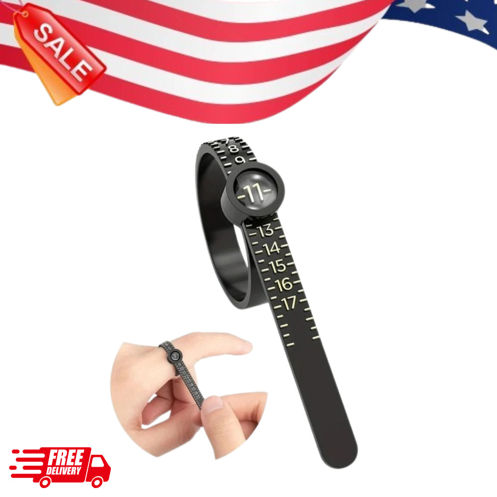 Ring Sizer Tool with Magnifier – Finger Size Measuring Ruler for Jew