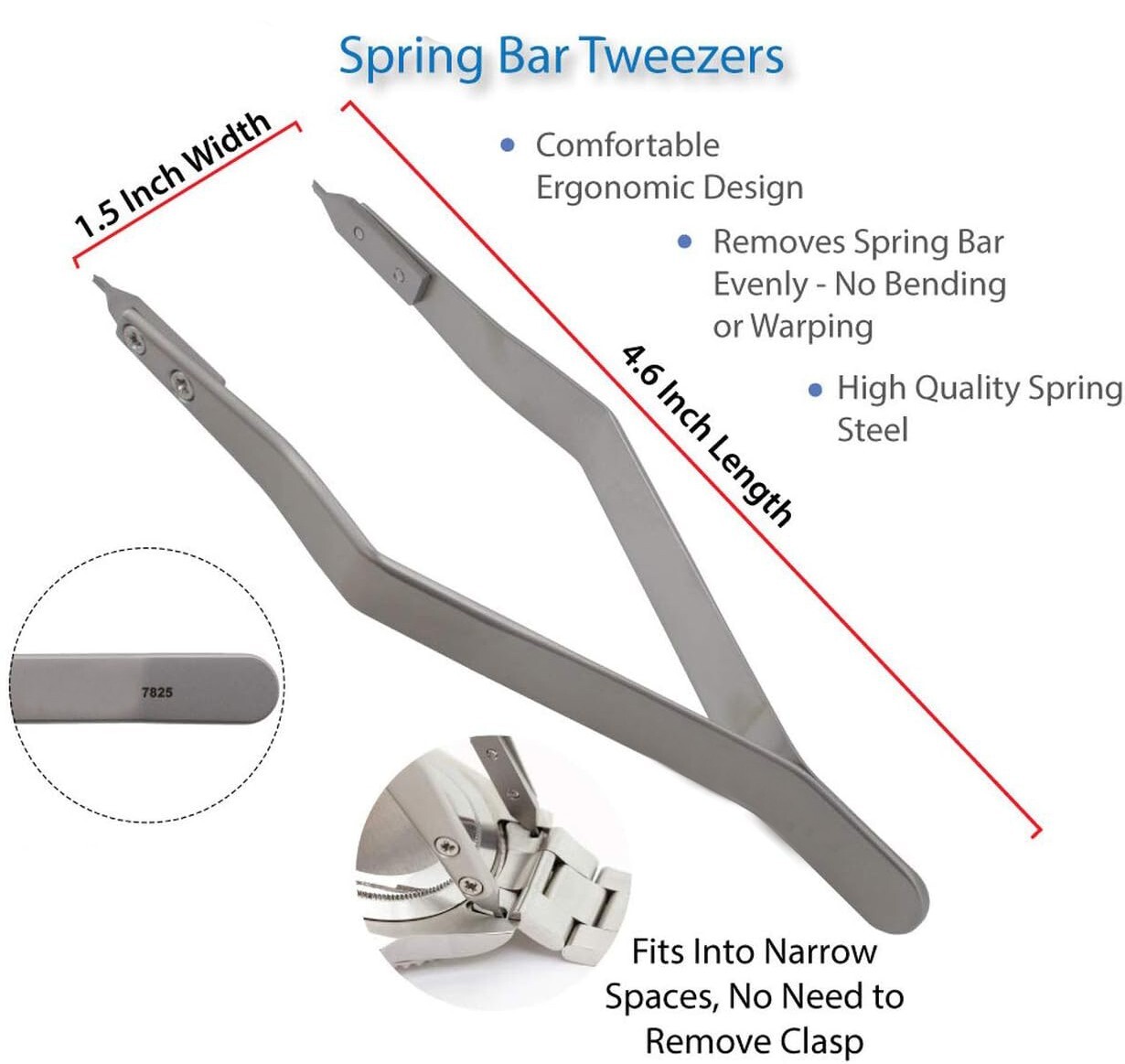 Watch Spring Bar Plier Tool Kit 7825 Spring Bar Tweezer Lug Removal Fitting Tool