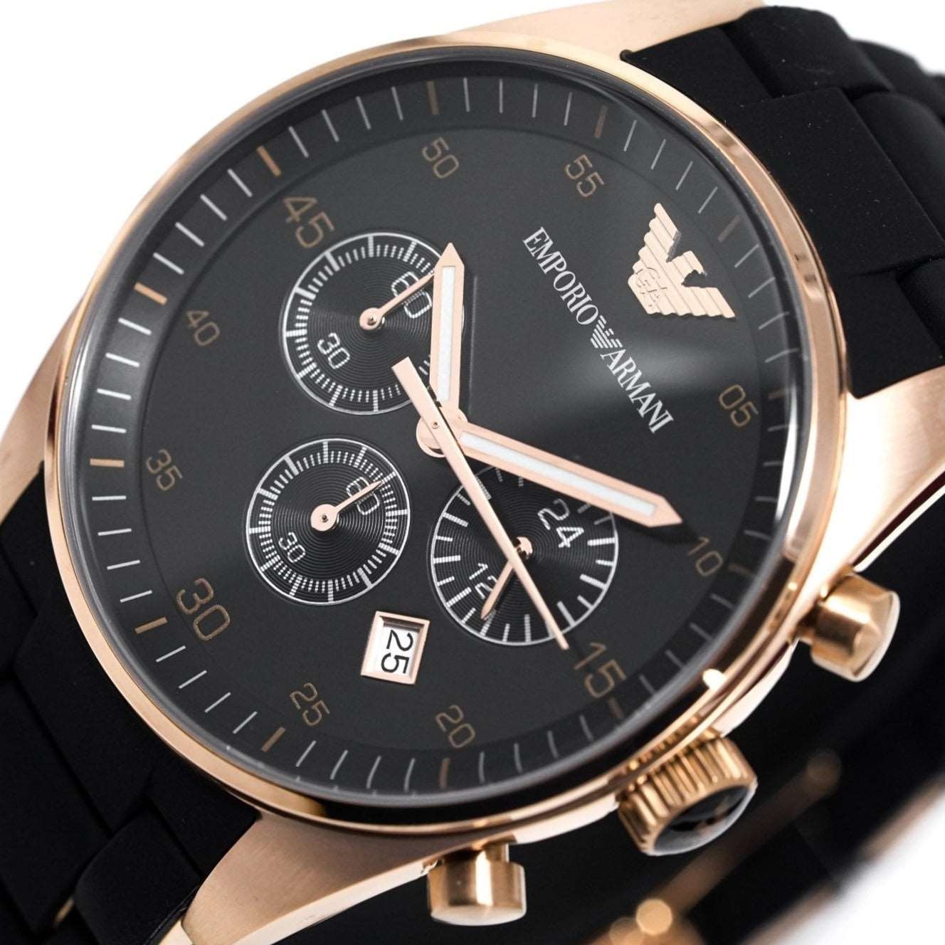 Emporio Armani AR5906 Womens Sportivo Chronograph Rose Gold Pvd Watch